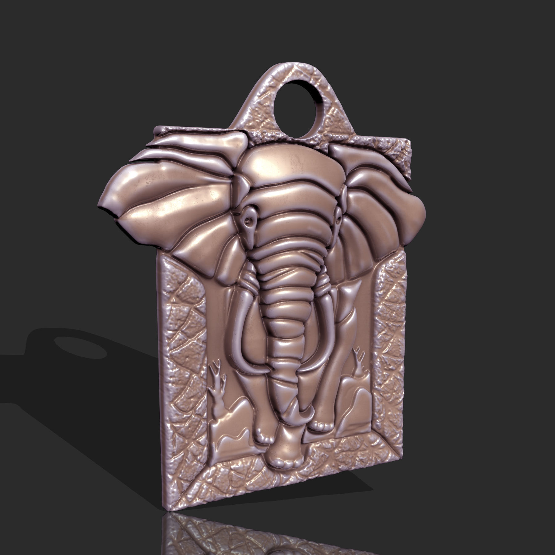  Elephant Pendant M03 3D print model_1