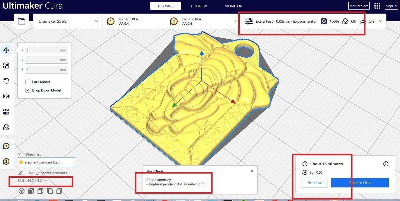  Elephant Pendant M03 3D print model_8