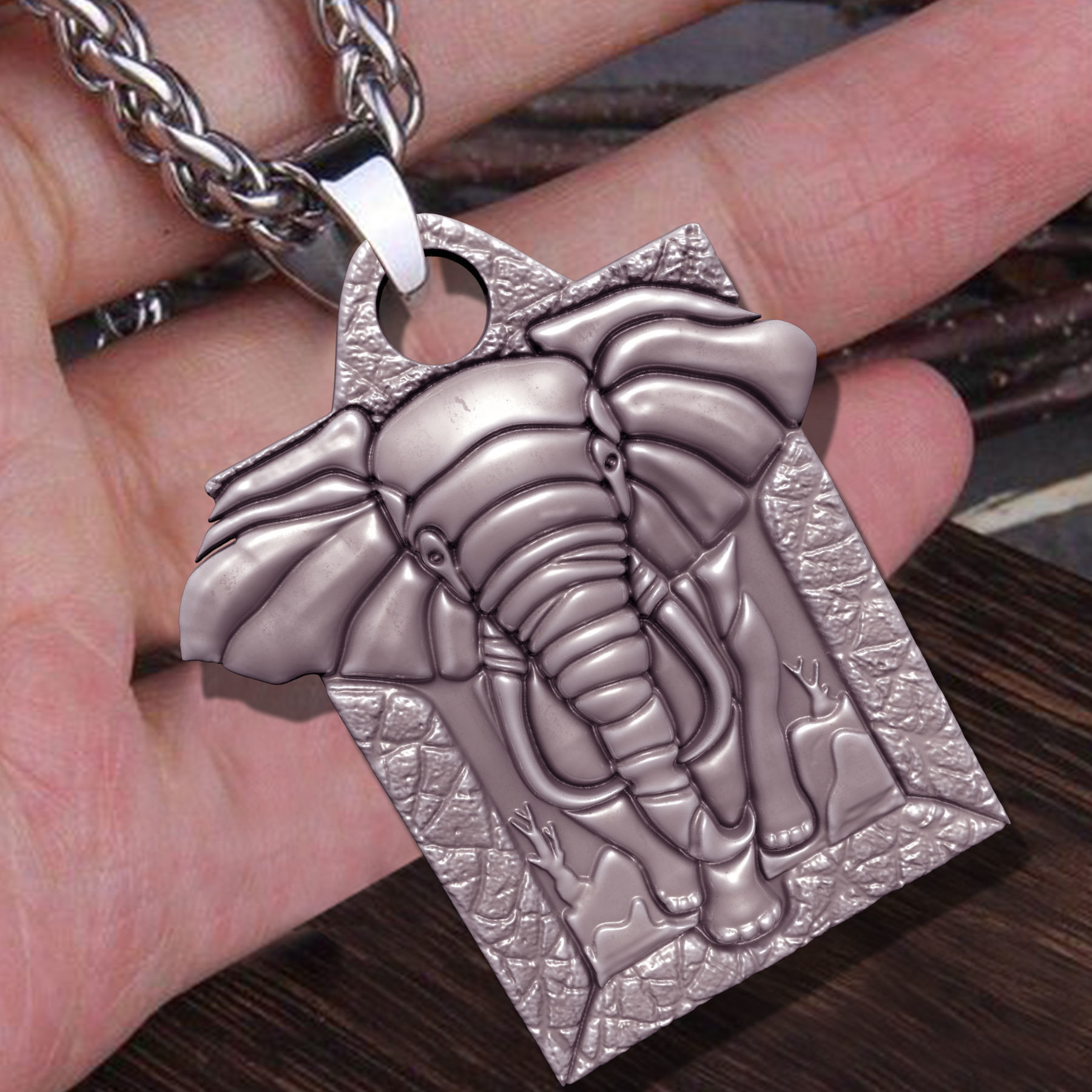  Elephant Pendant M03 3D print model_6