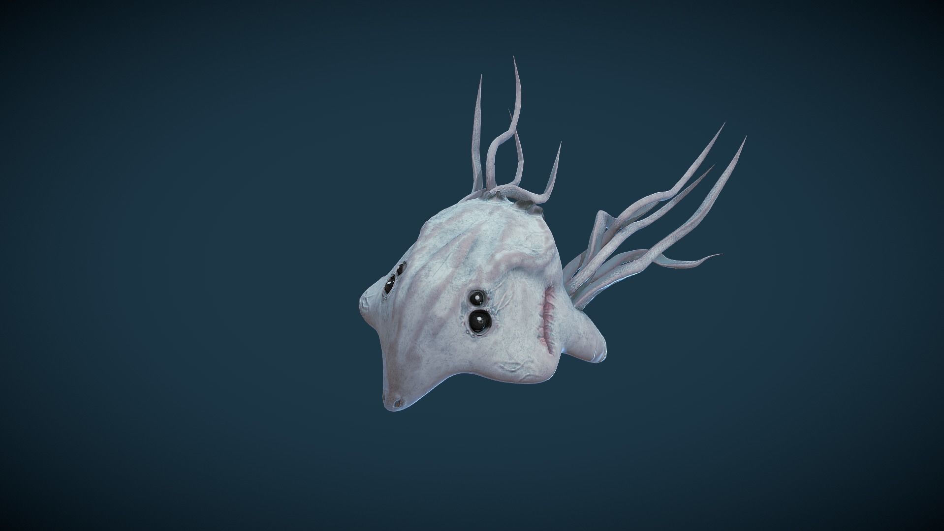 Ancient Deep Sea Creature Low-poly 3D model_10
