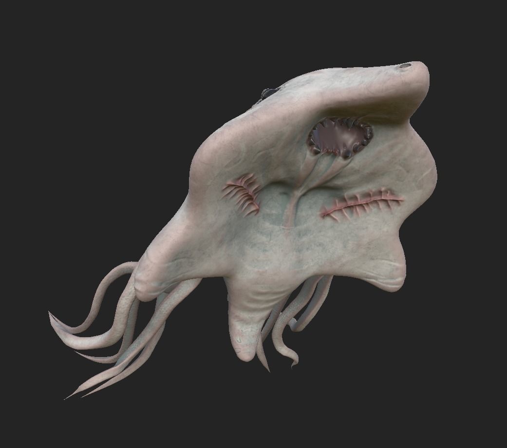 Ancient Deep Sea Creature Low-poly 3D model_6