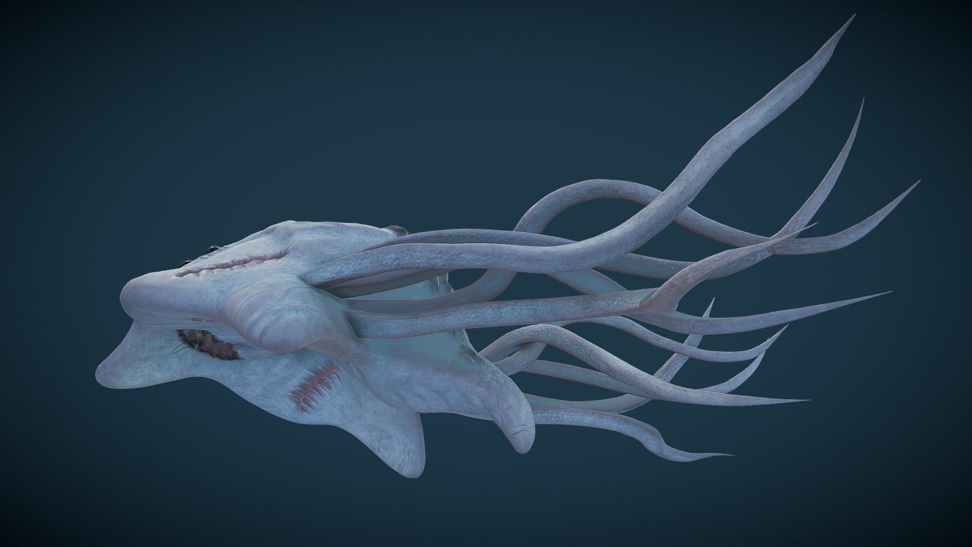 Ancient Deep Sea Creature Low-poly 3D model_3