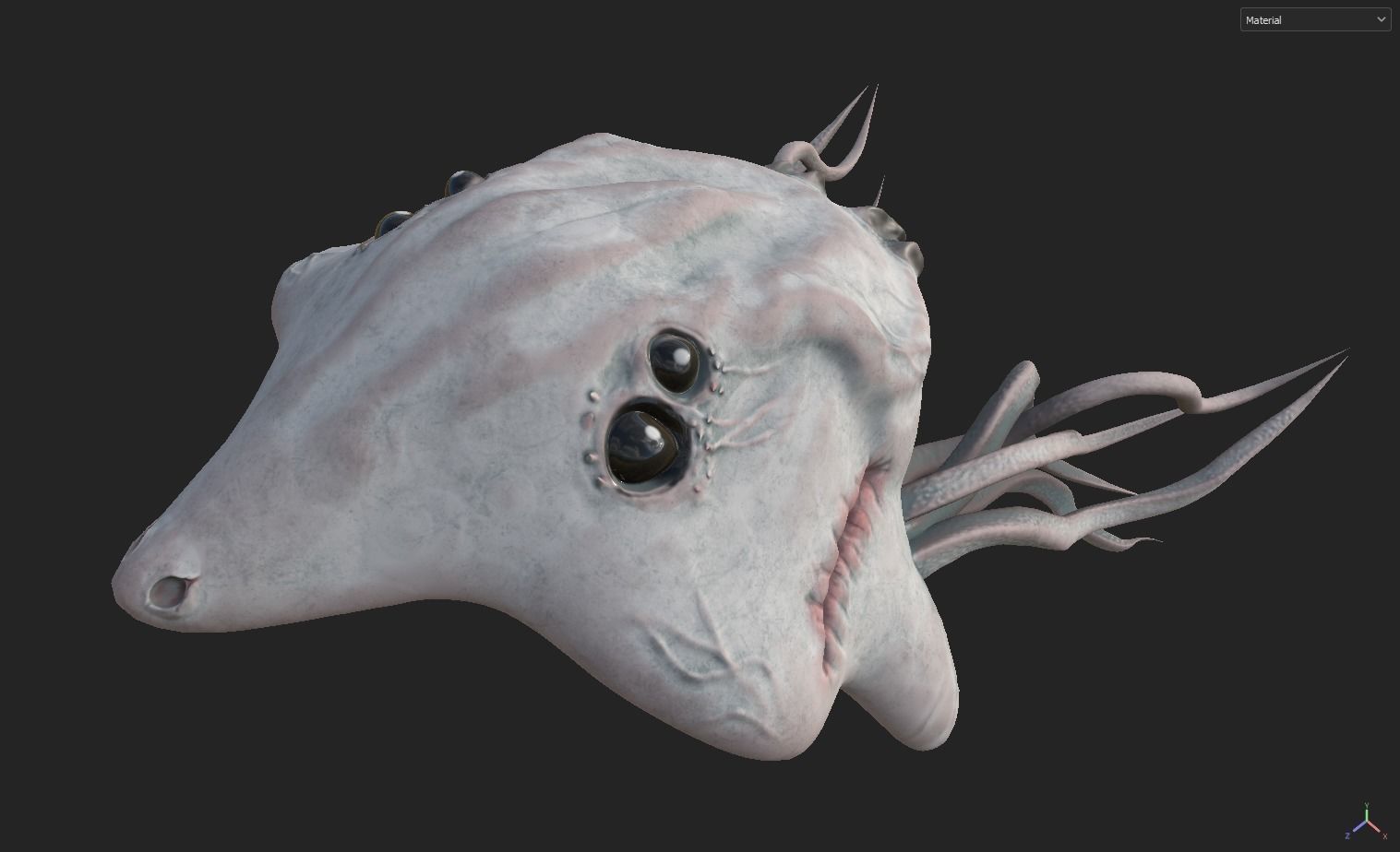 Ancient Deep Sea Creature Low-poly 3D model_13