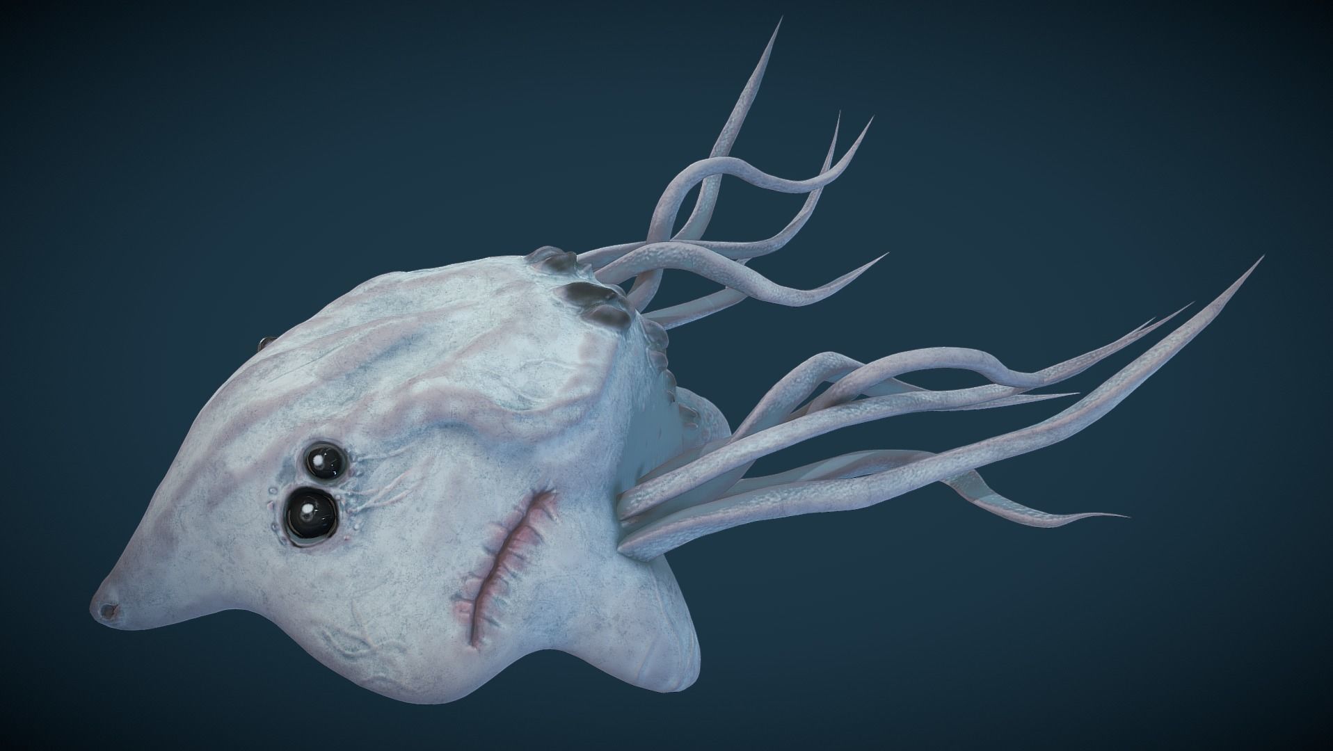 Ancient Deep Sea Creature Low-poly 3D model_2