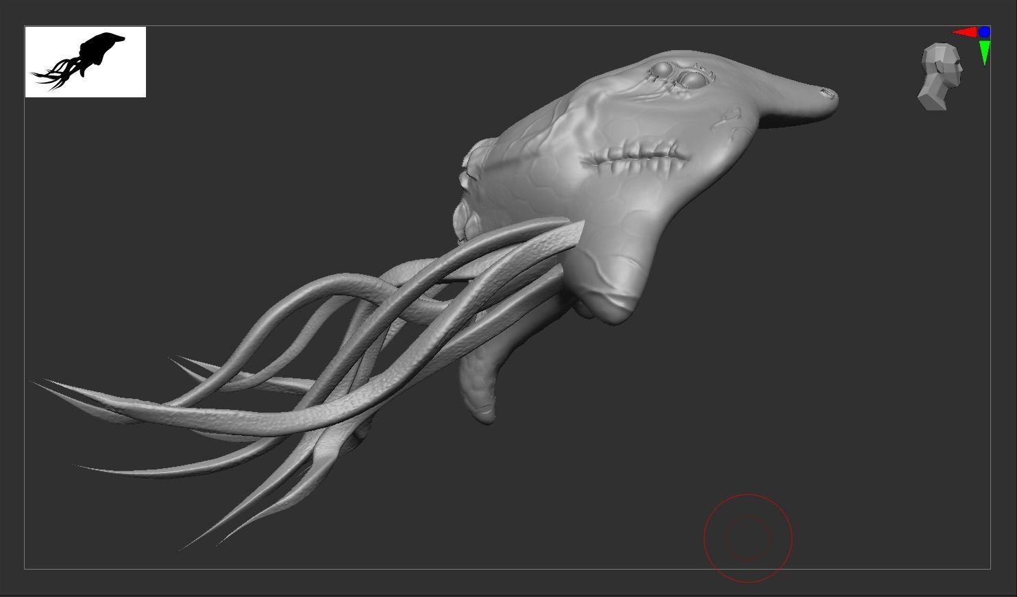 Ancient Deep Sea Creature Low-poly 3D model_16