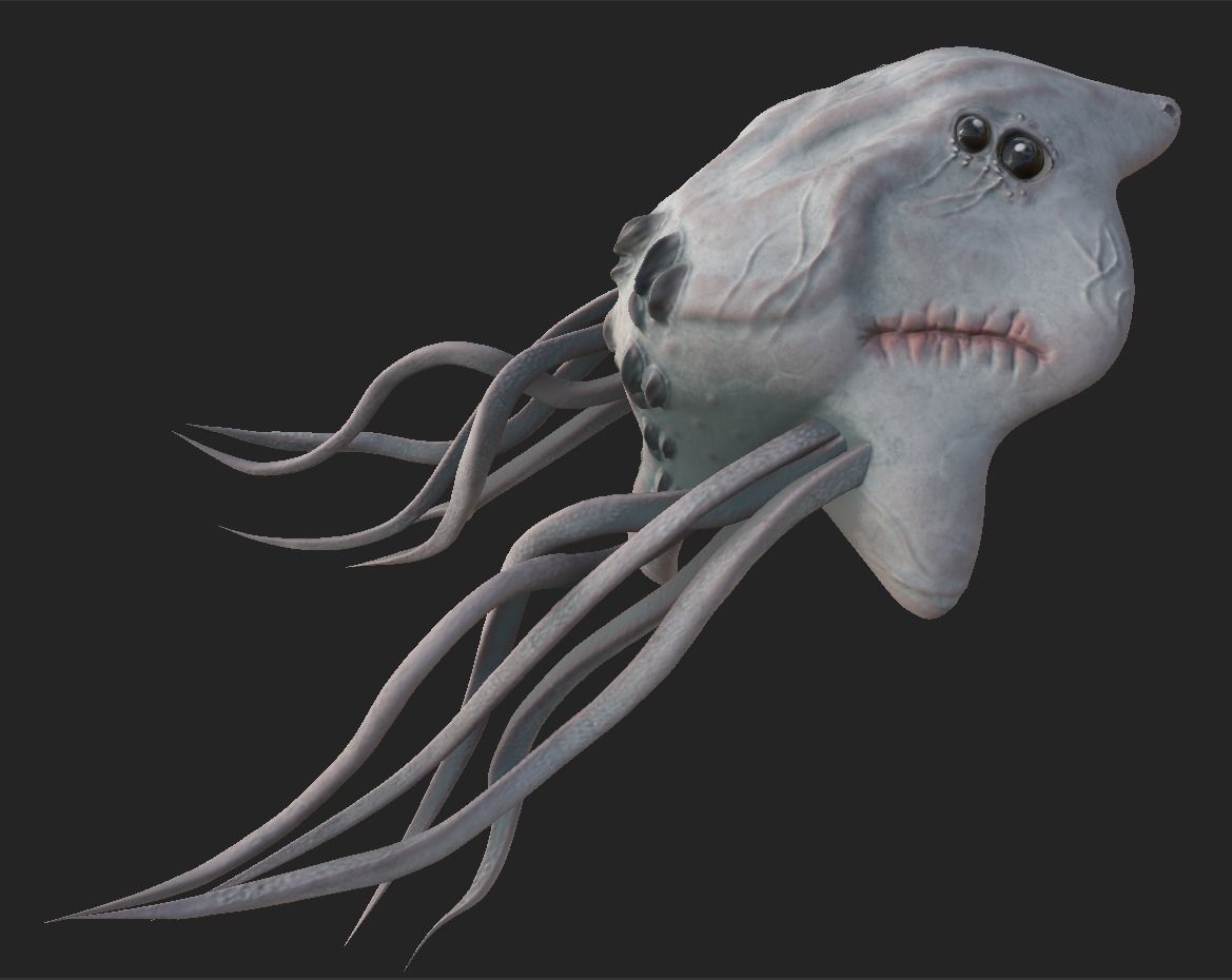 Ancient Deep Sea Creature Low-poly 3D model_7