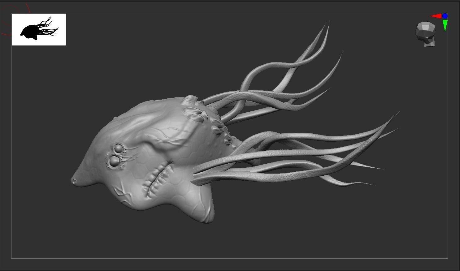 Ancient Deep Sea Creature Low-poly 3D model_8