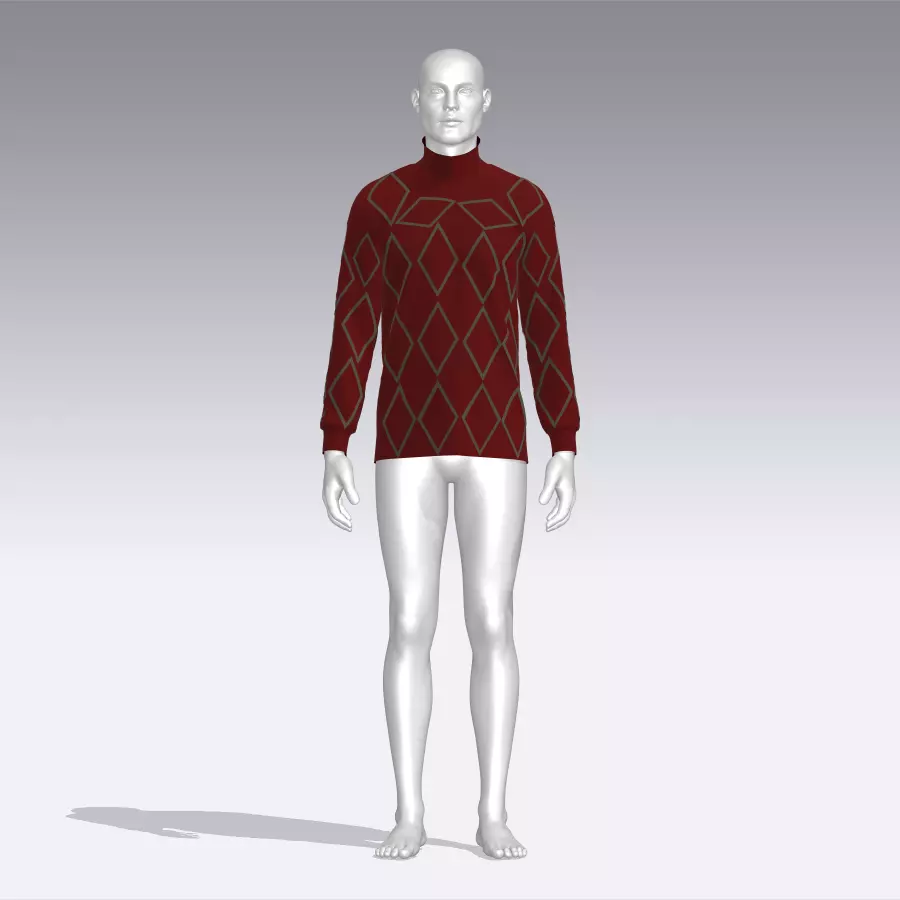Sweater mannequin wearing Low-poly 3D model_0