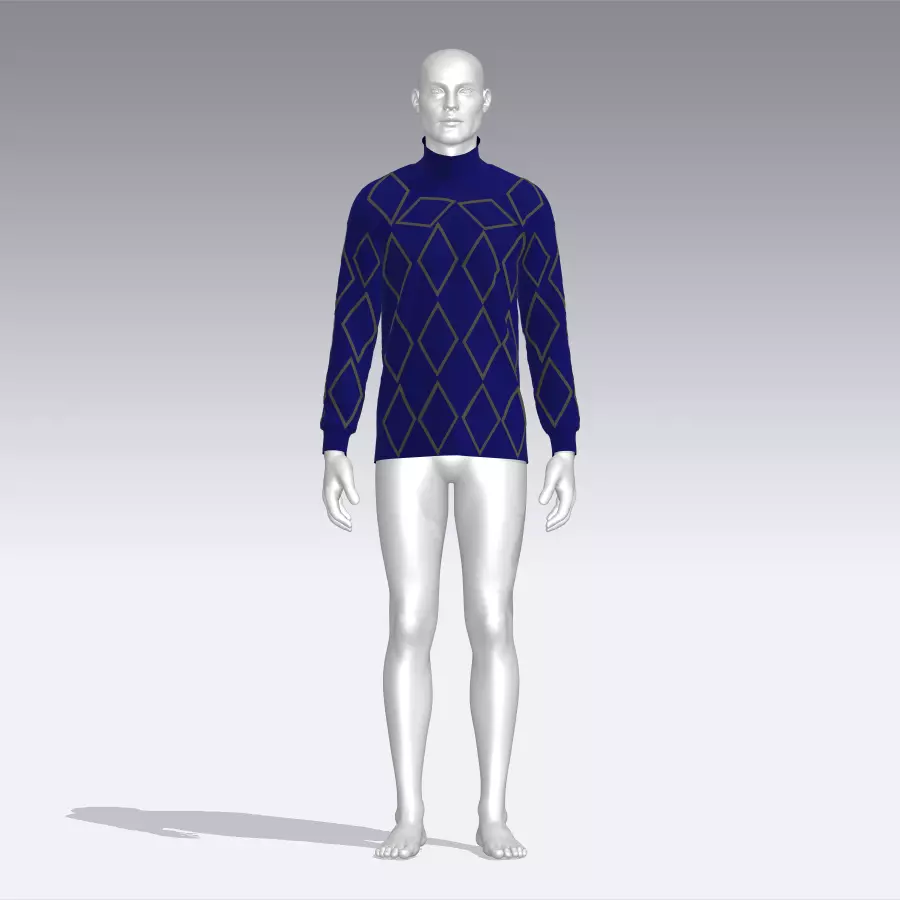 Sweater mannequin wearing Low-poly 3D model_0