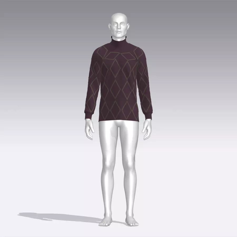 Sweater mannequin wearing Low-poly 3D model_0