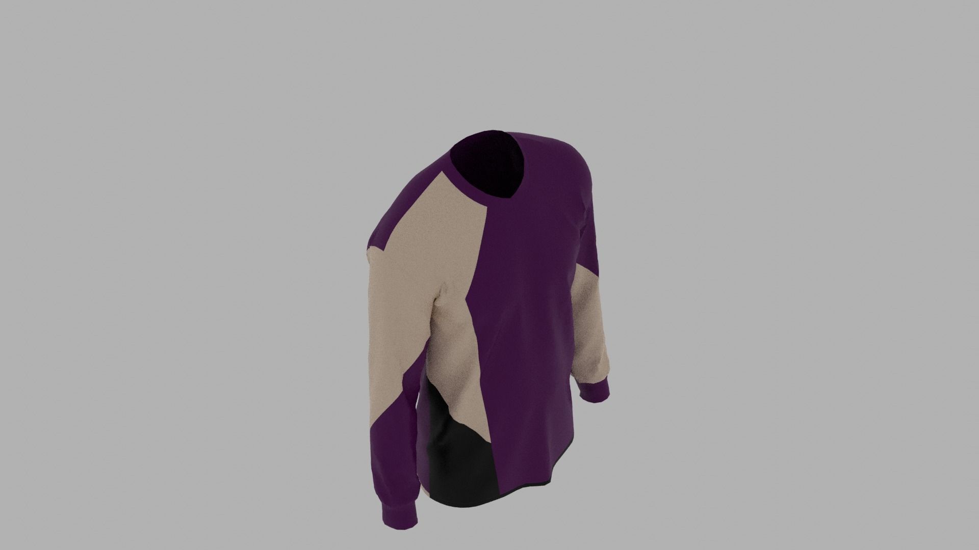Sweater long sleeved shirt Low-poly 3D model_7