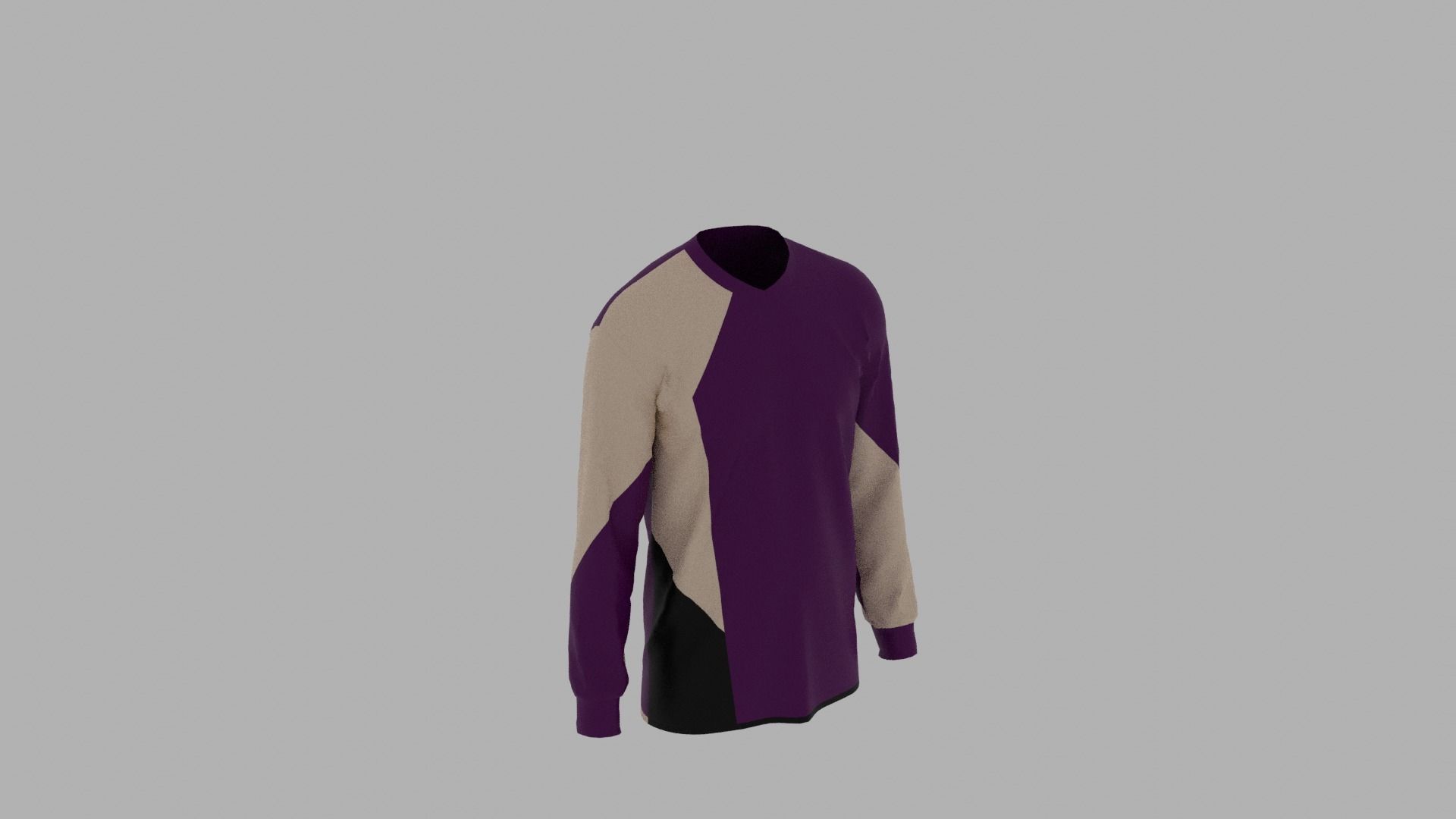Sweater long sleeved shirt Low-poly 3D model_4