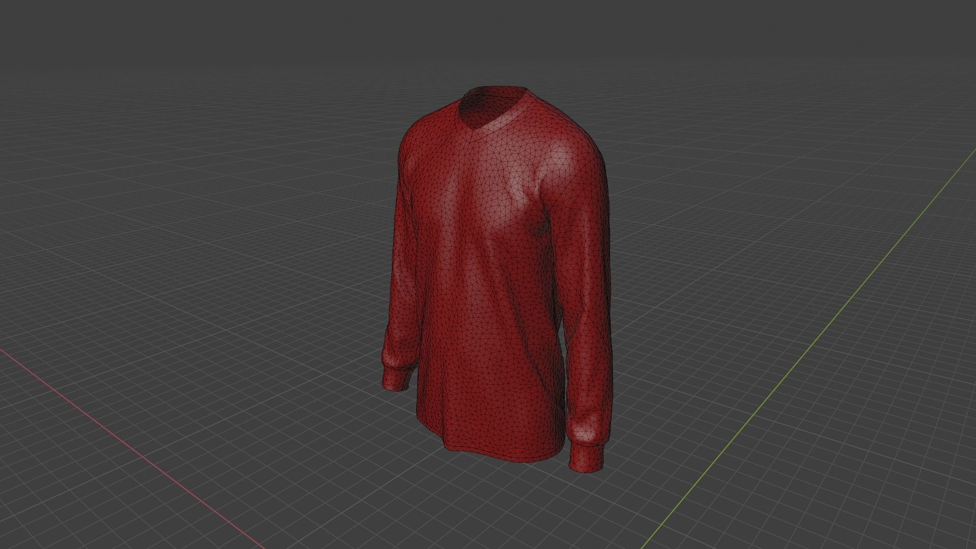 Sweater long sleeved shirt Low-poly 3D model_9