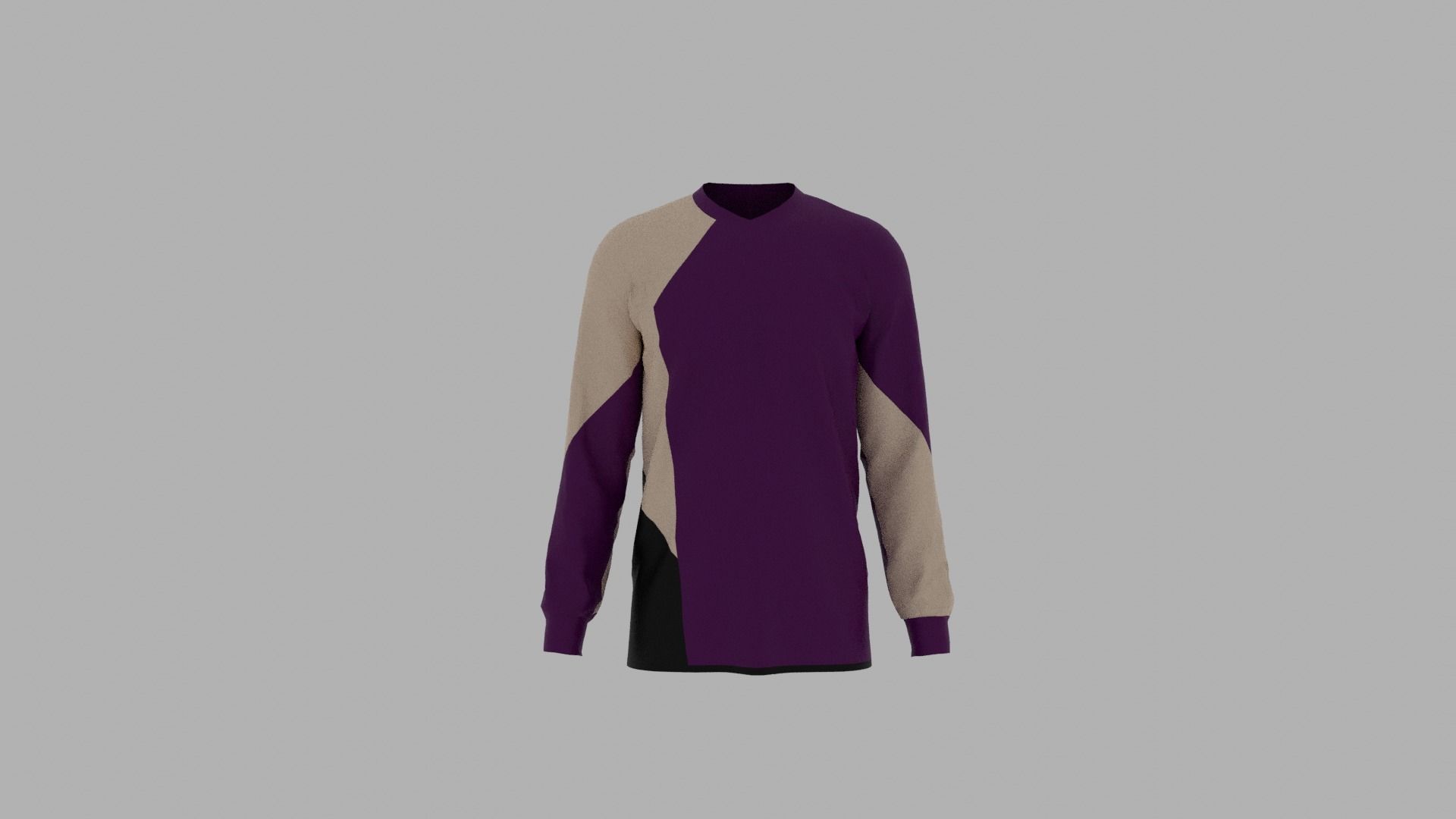 Sweater long sleeved shirt Low-poly 3D model_1