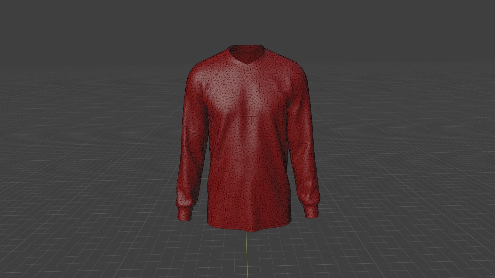 Sweater long sleeved shirt Low-poly 3D model_8