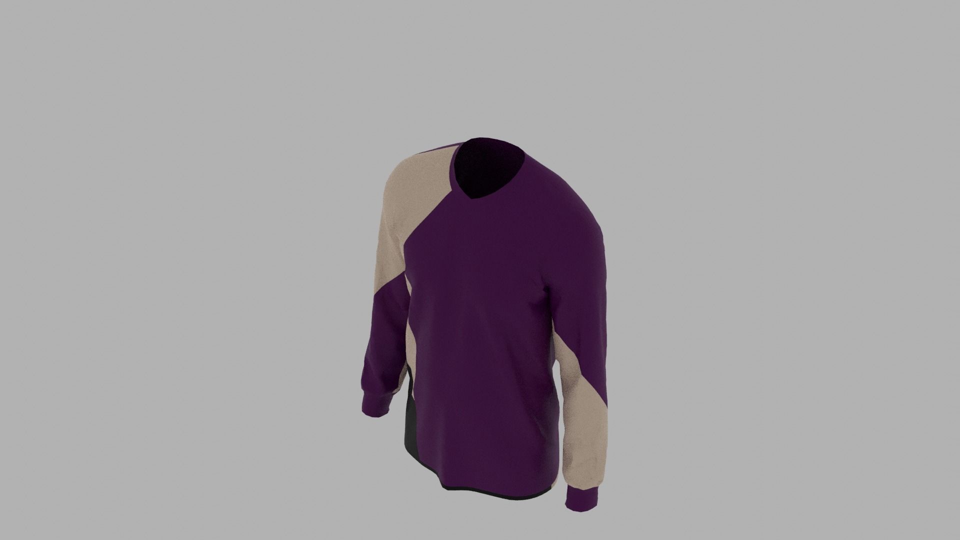 Sweater long sleeved shirt Low-poly 3D model_6