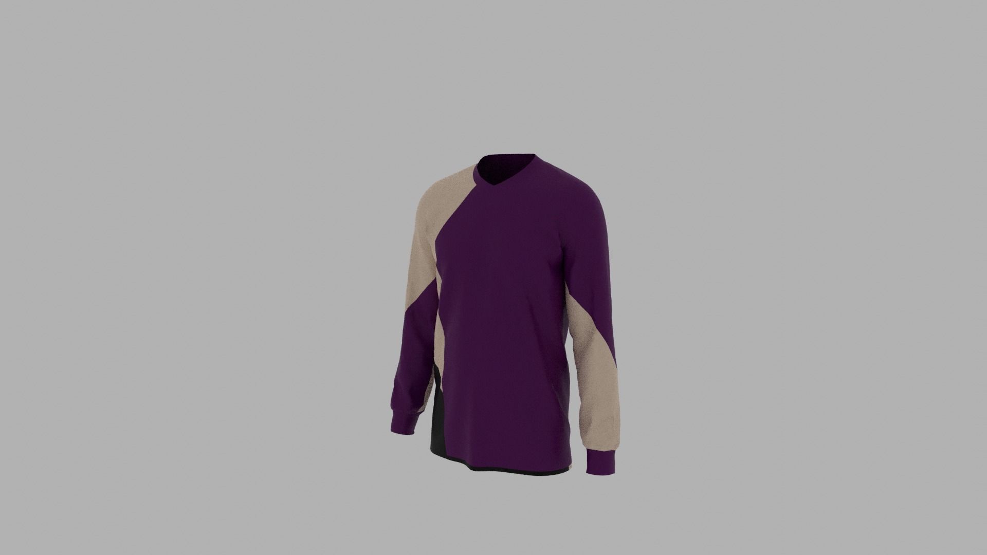 Sweater long sleeved shirt Low-poly 3D model_2
