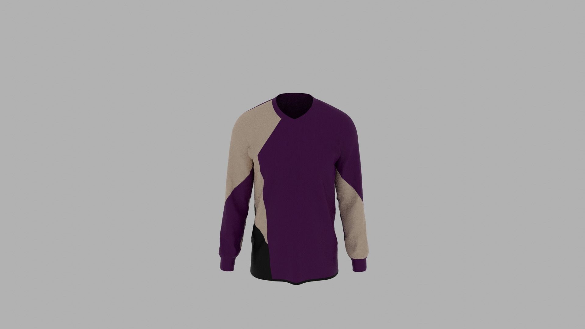 Sweater long sleeved shirt Low-poly 3D model_5