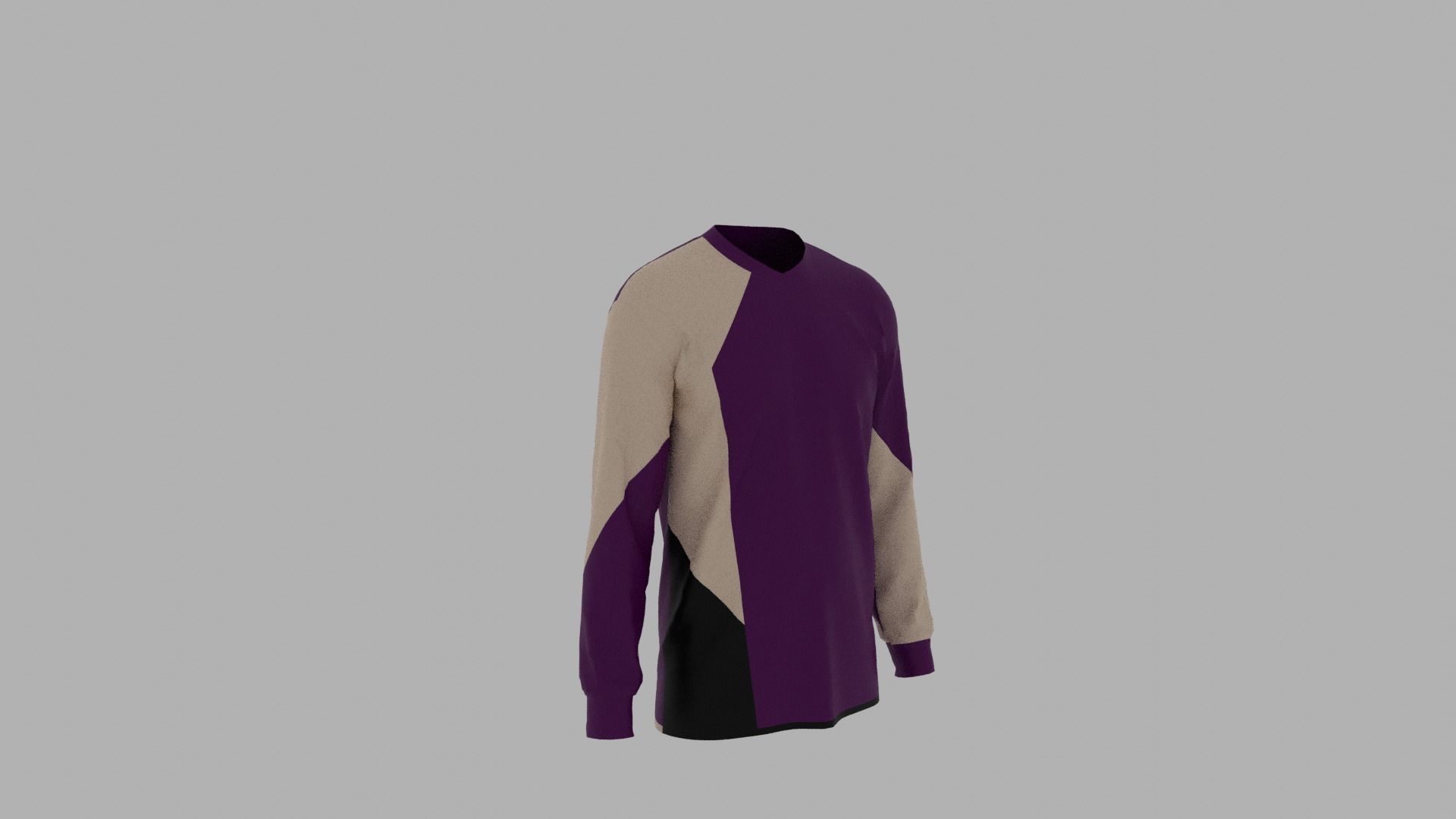 Sweater long sleeved shirt Low-poly 3D model_3
