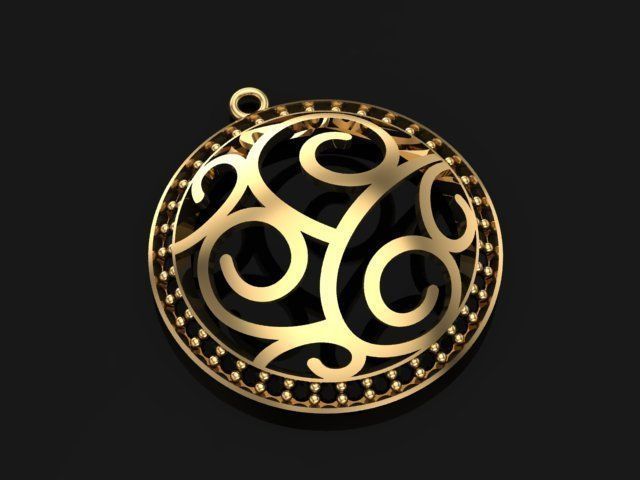 Wavy Pendant 3D print model_1