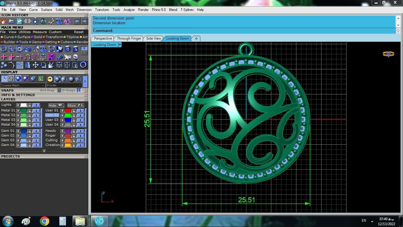 Wavy Pendant 3D print model_4