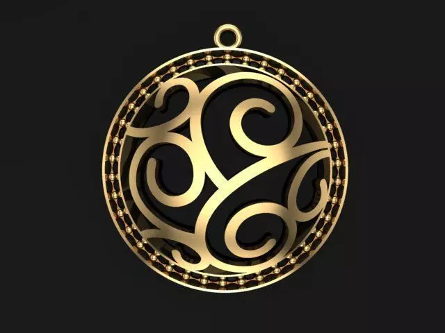 Wavy Pendant 3D print model_0