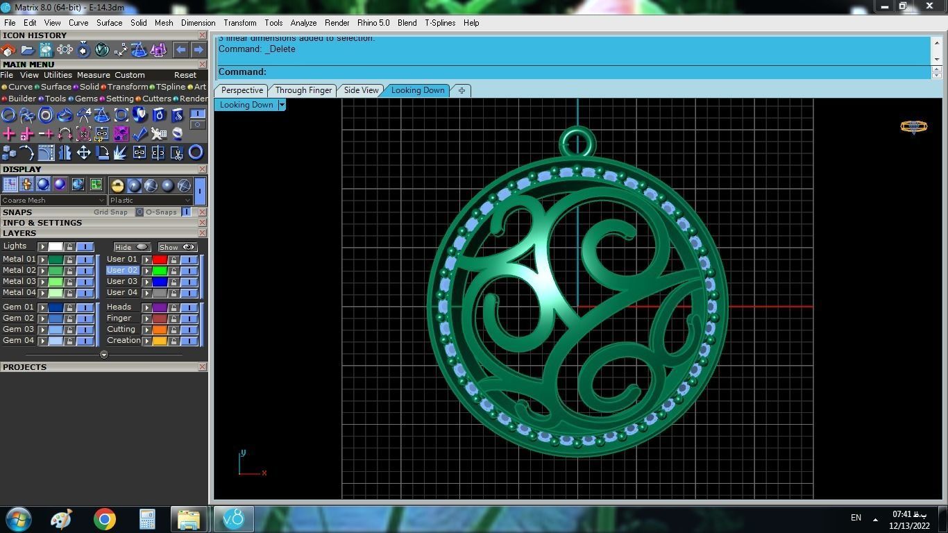 Wavy Pendant 3D print model_7