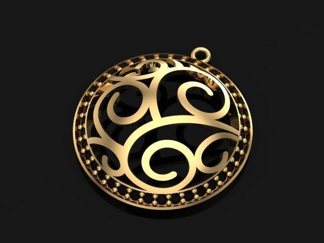 Wavy Pendant 3D print model_2