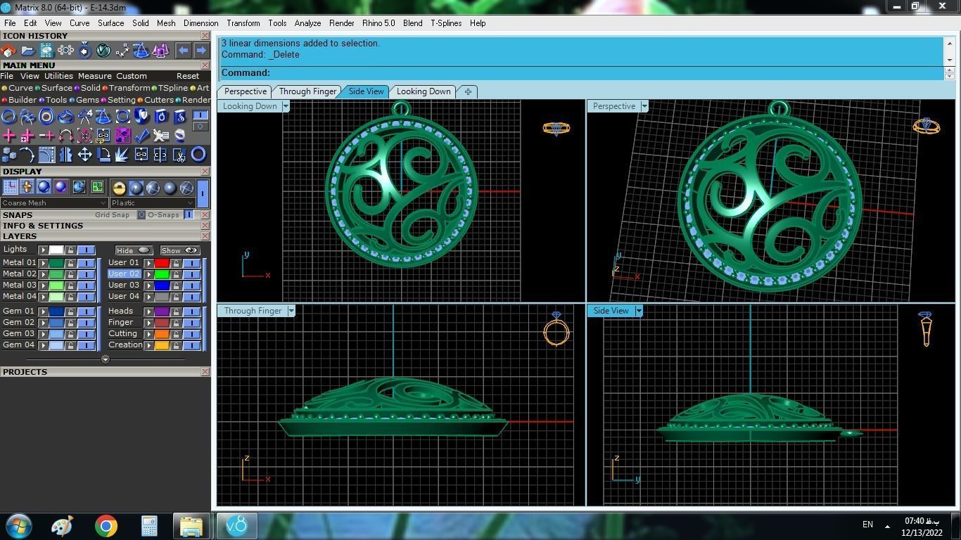 Wavy Pendant 3D print model_6
