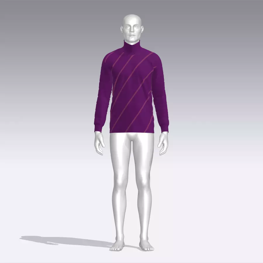 Sweater mannequin wearing turtleneck Low-poly 3D model_0