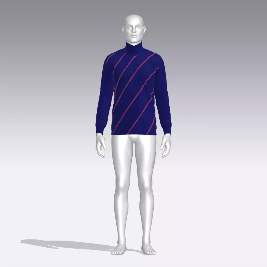 Sweater mannequin wearing turtleneck Low-poly 3D model_0