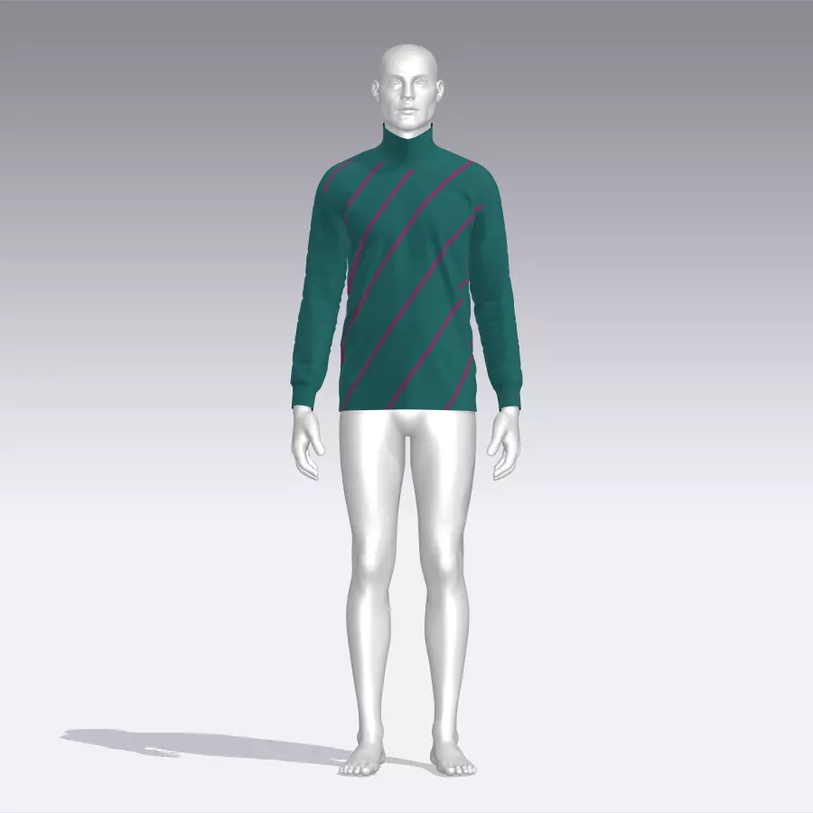 Sweater mannequin wearing turtle neck Low-poly 3D model_0