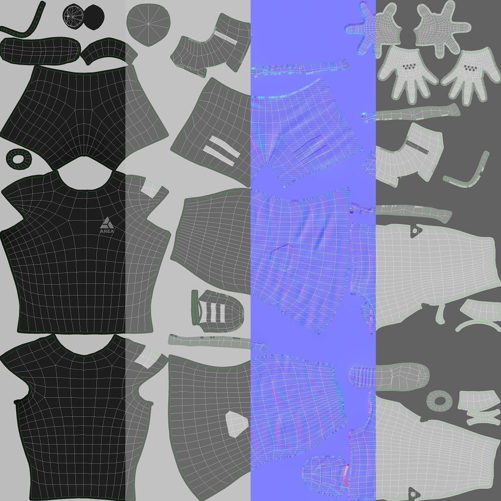 Scuba Diver Female - Diving Suit Low-poly 3D model_26