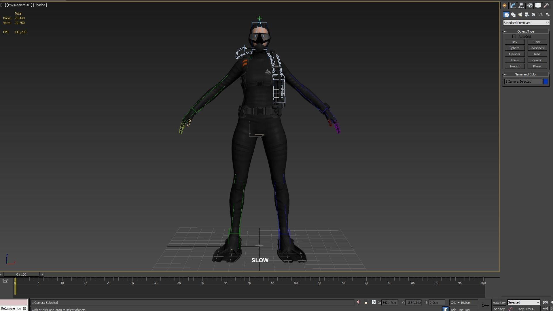 Scuba Diver Female - Diving Suit Low-poly 3D model_17