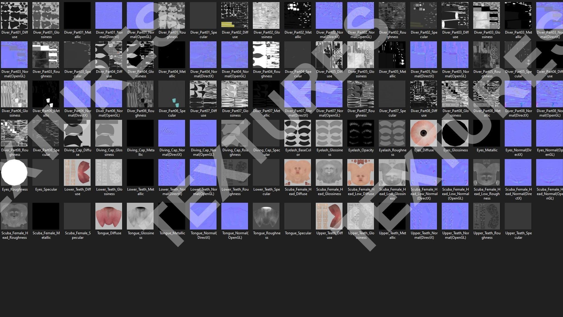 Scuba Diver Female - Diving Suit Low-poly 3D model_24