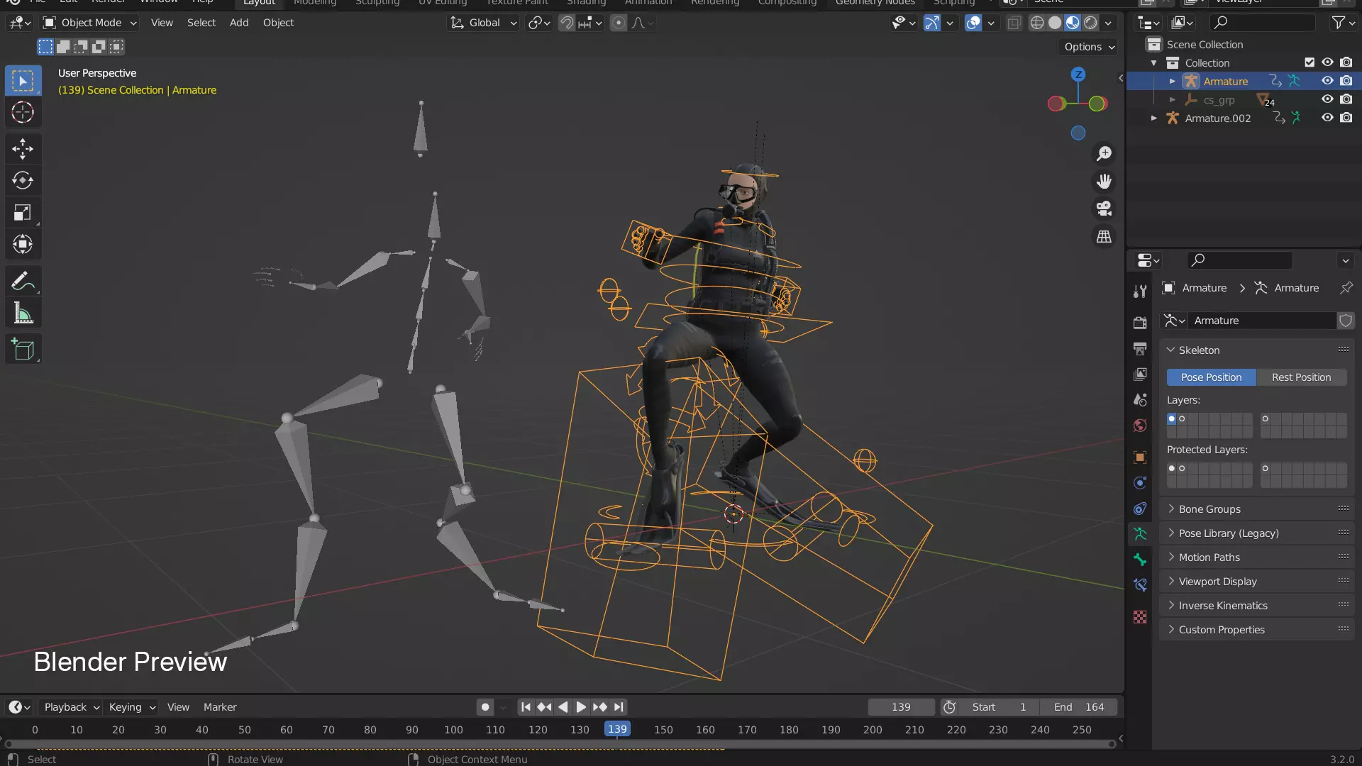 Scuba Diver Female - Diving Suit Low-poly 3D model_23