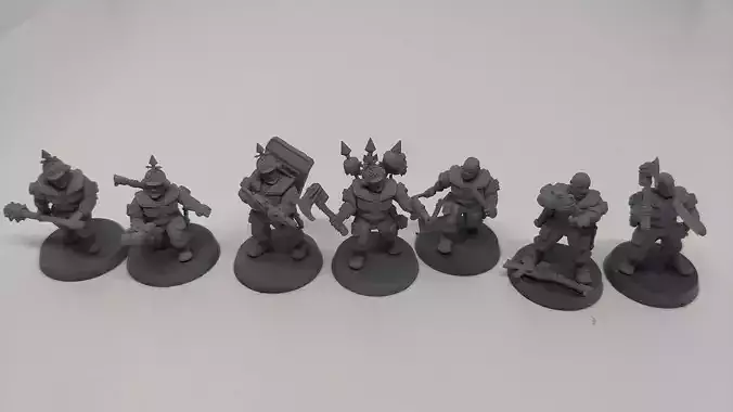 Hive-City Guard Blooded and Cultist Kill Team Bits 3D print model