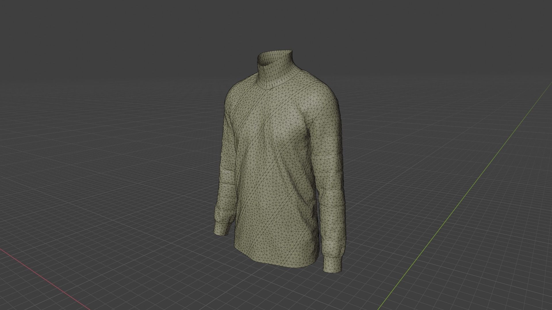 Sweater mannequin wearing Low-poly 3D model_9