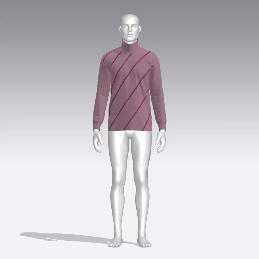 Sweater mannequin wearing Low-poly 3D model_0