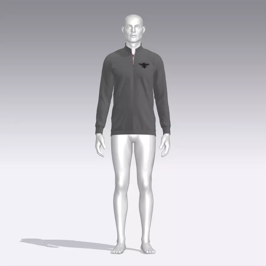 Sweater half zip mannequin Low-poly 3D model_0