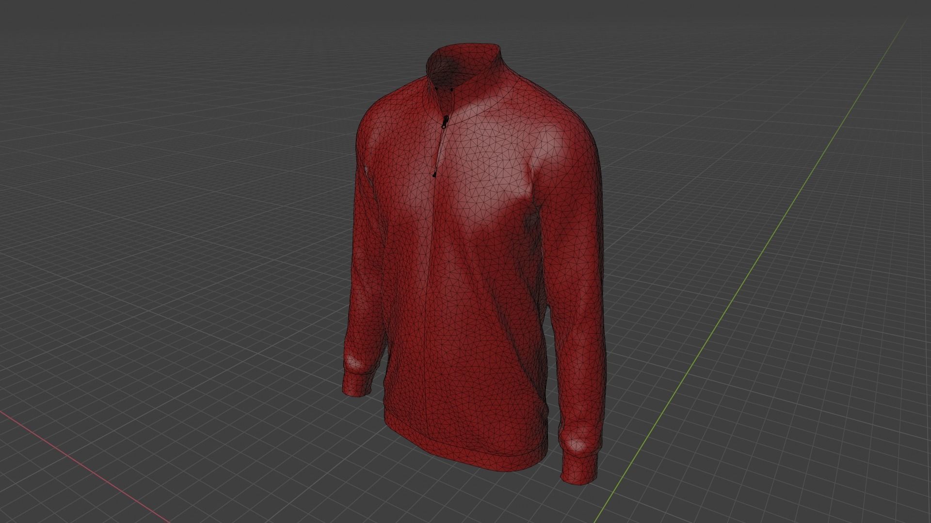 Sweater half zip mannequin Low-poly 3D model_9