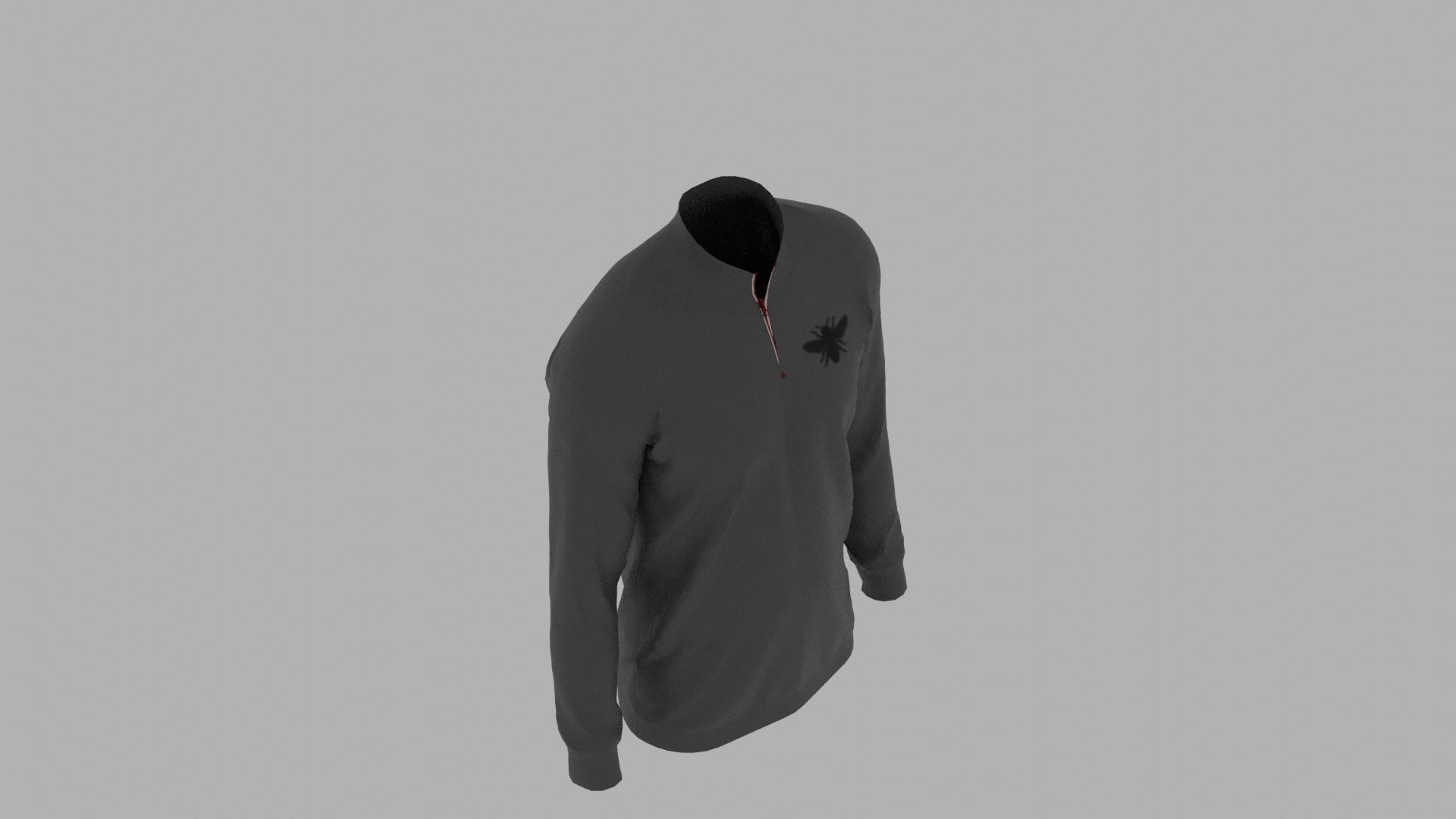 Sweater half zip mannequin Low-poly 3D model_7