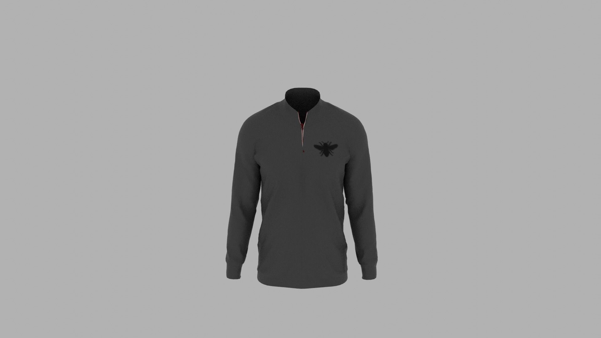 Sweater half zip mannequin Low-poly 3D model_5