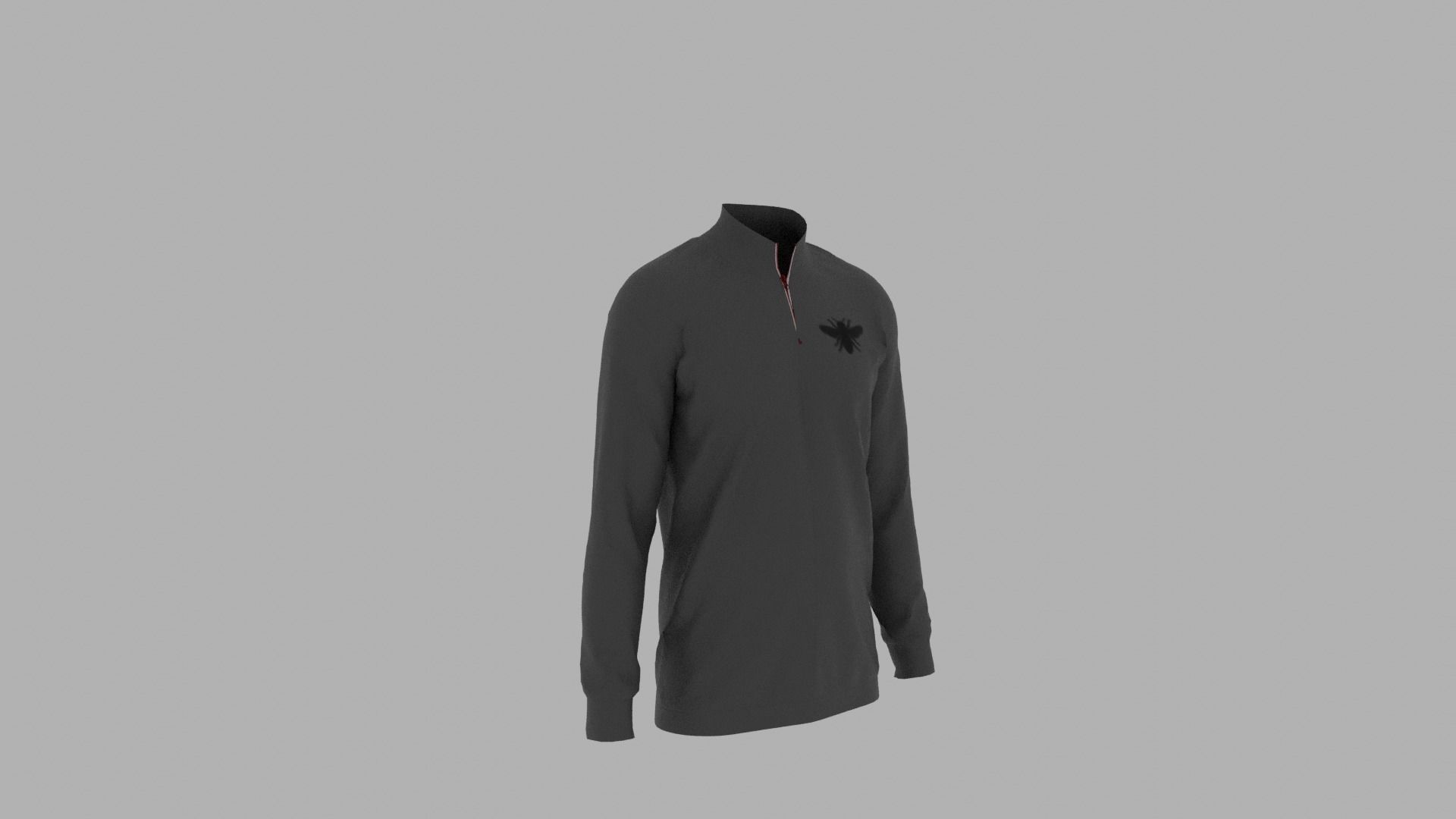 Sweater half zip mannequin Low-poly 3D model_3
