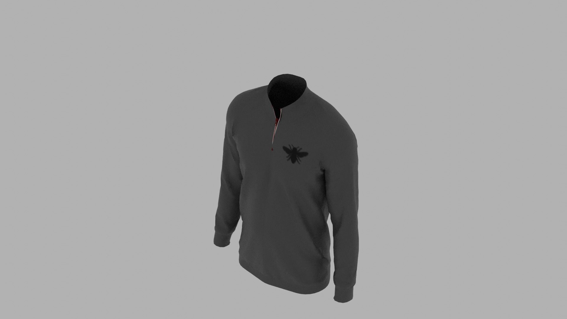 Sweater half zip mannequin Low-poly 3D model_6
