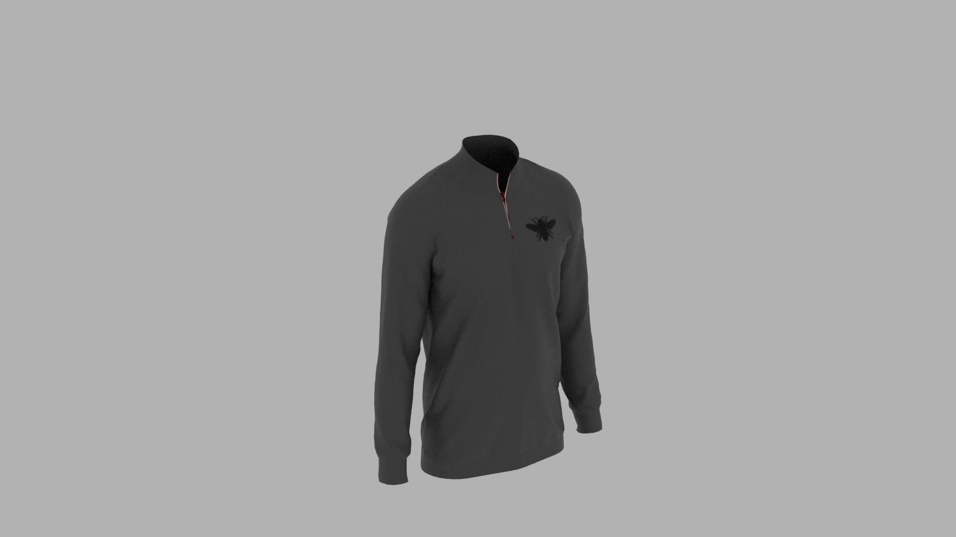 Sweater half zip mannequin Low-poly 3D model_4