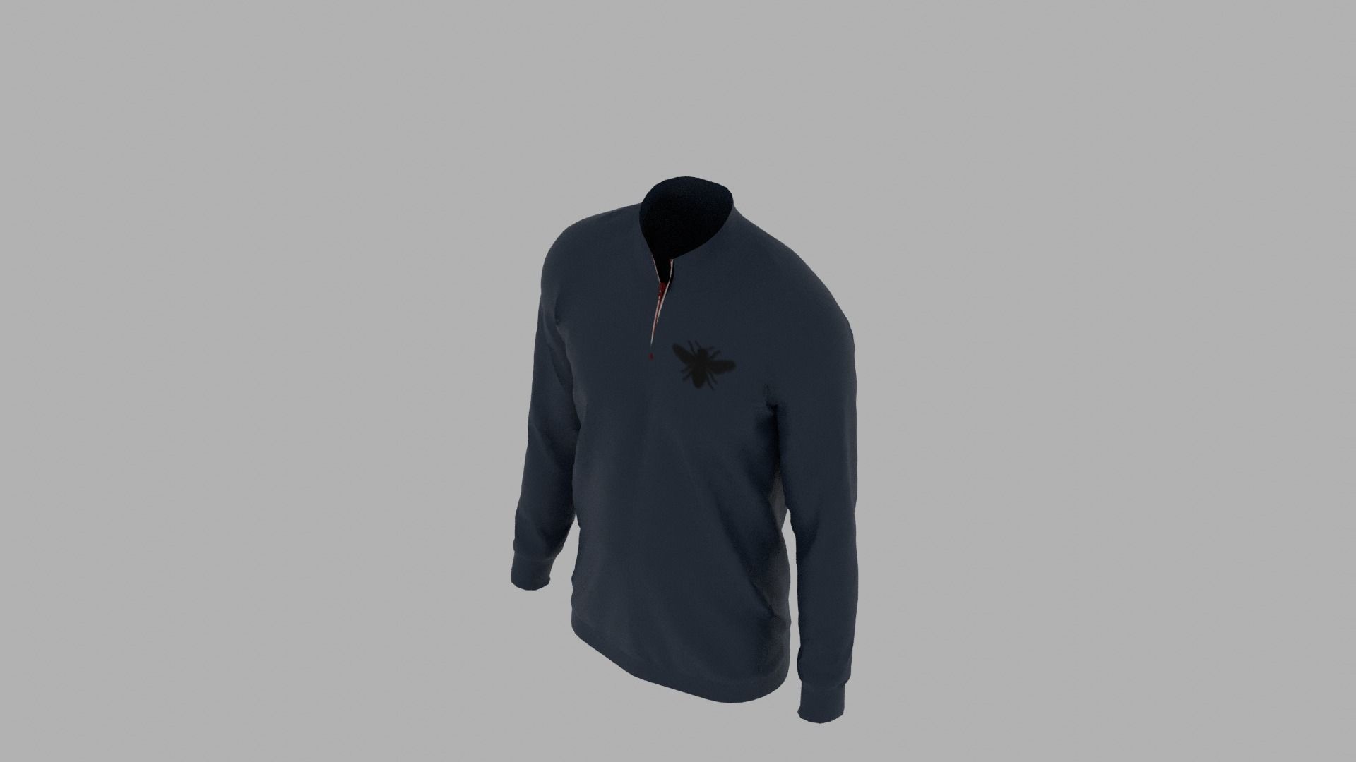 Sweater half zip mannequin Low-poly 3D model_6