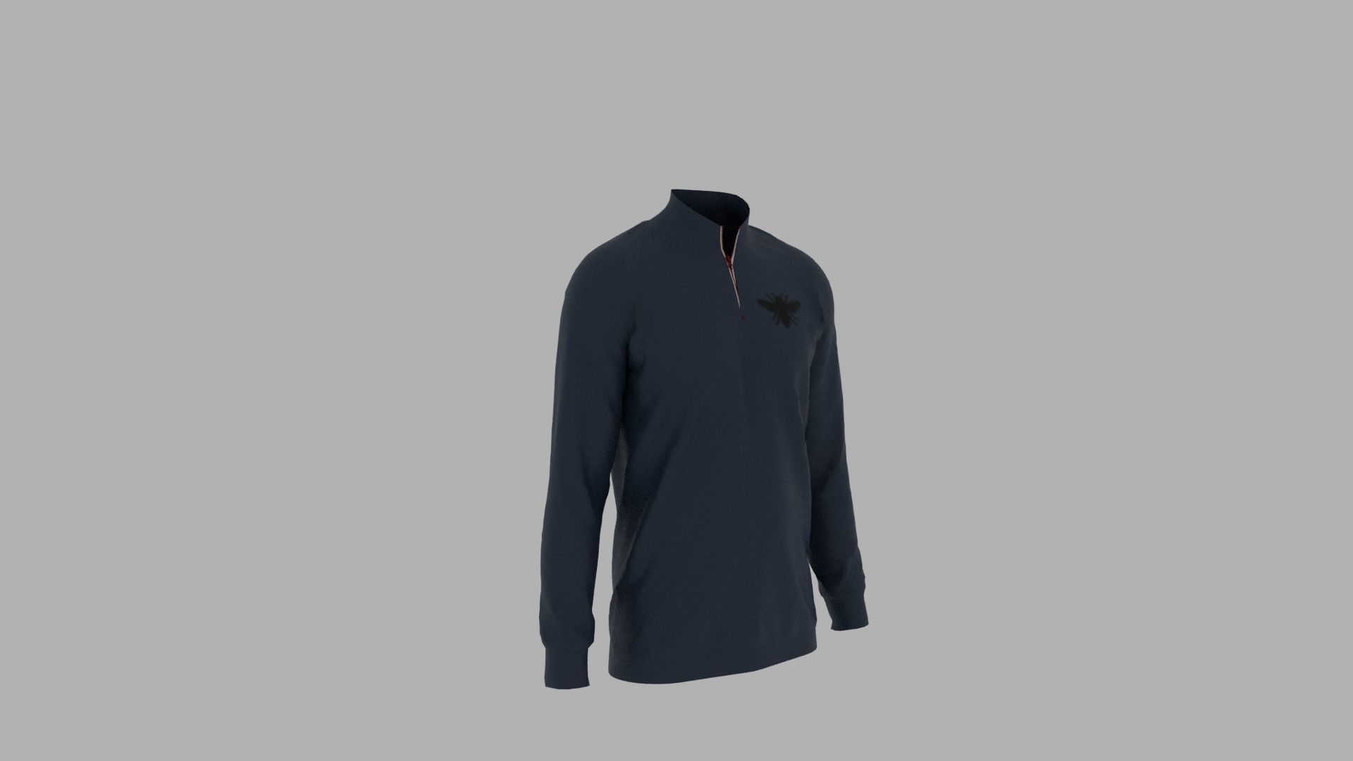 Sweater half zip mannequin Low-poly 3D model_3