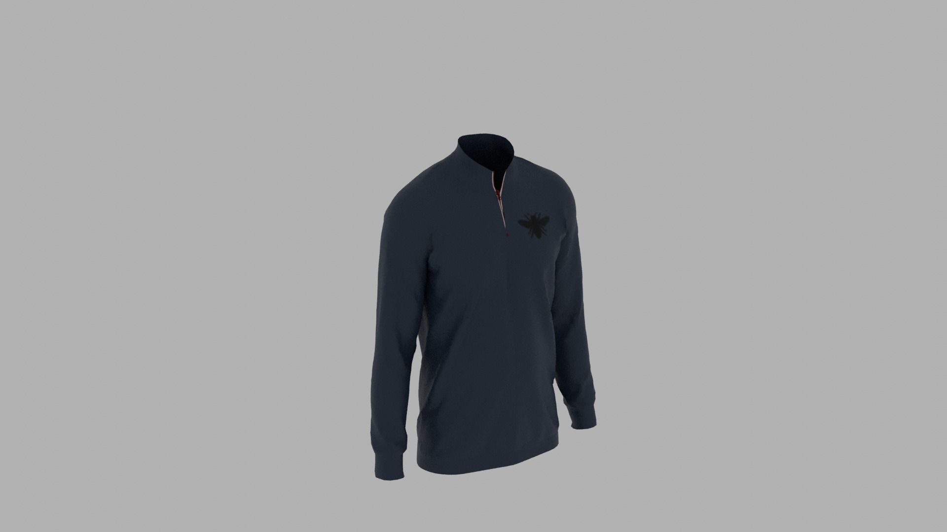 Sweater half zip mannequin Low-poly 3D model_4