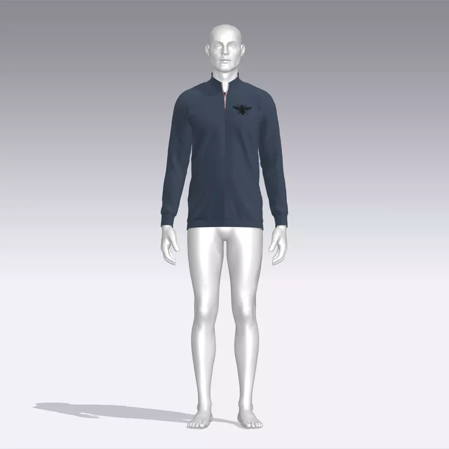 Sweater half zip mannequin Low-poly 3D model_0